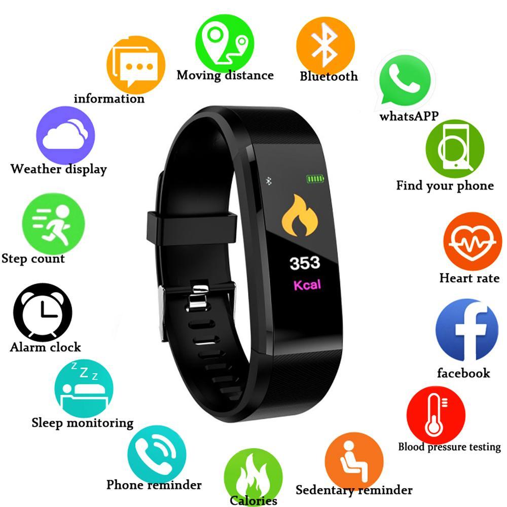 Smart Watch Heart Rate Blood Pressure Fitness Tracker Sport Unisex