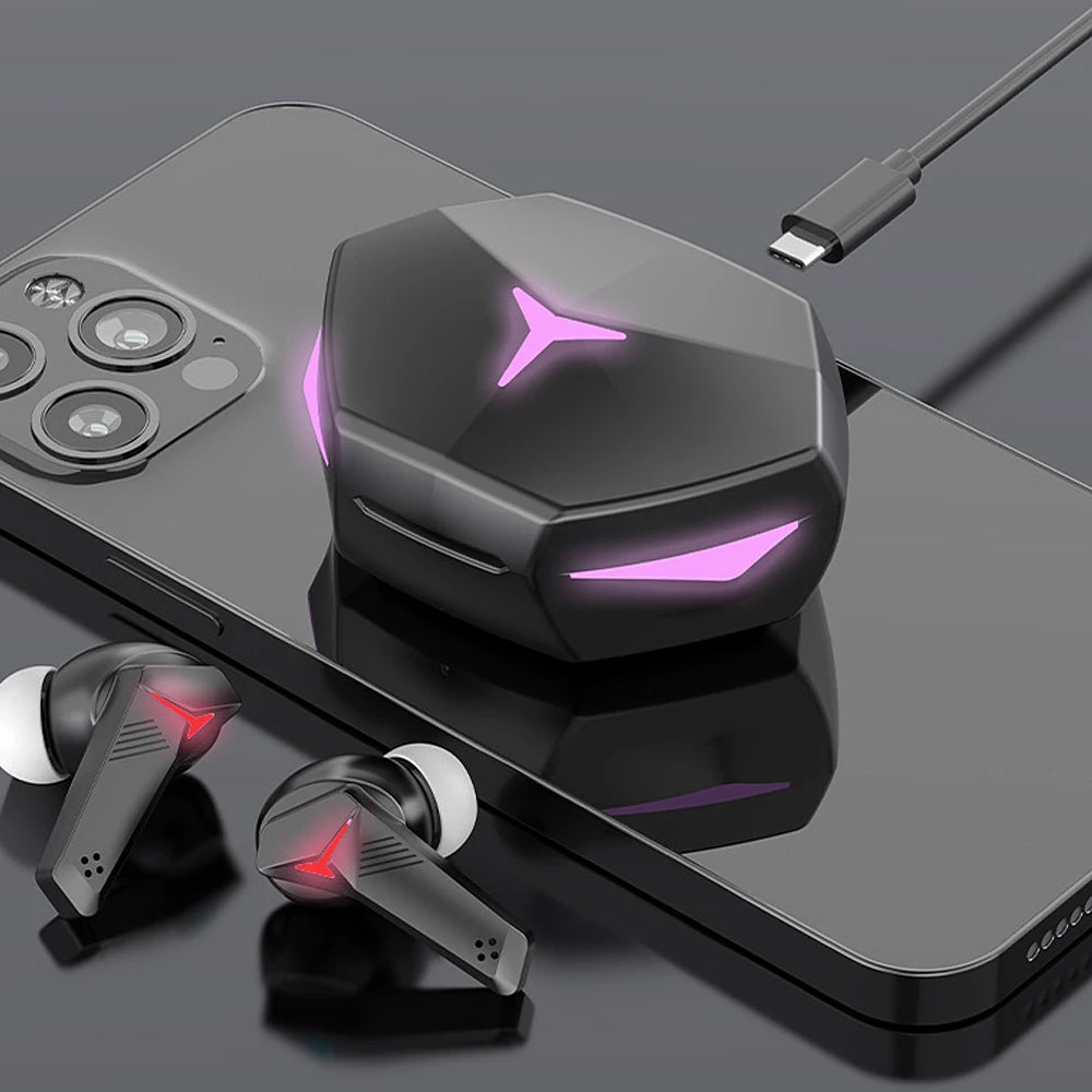 Wireless Earbuds Bluetooth 5.2 Bass Gaming Headphones with Mic
