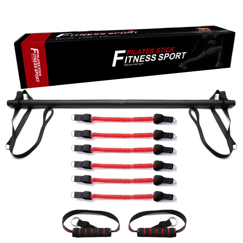 Pilates Bar Kit Resistance Bands Portable Home Gym Workout Set
