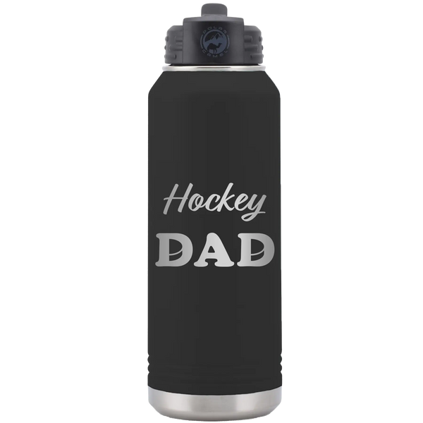 Hockey Dad2 32 oz Water Bottle | Black