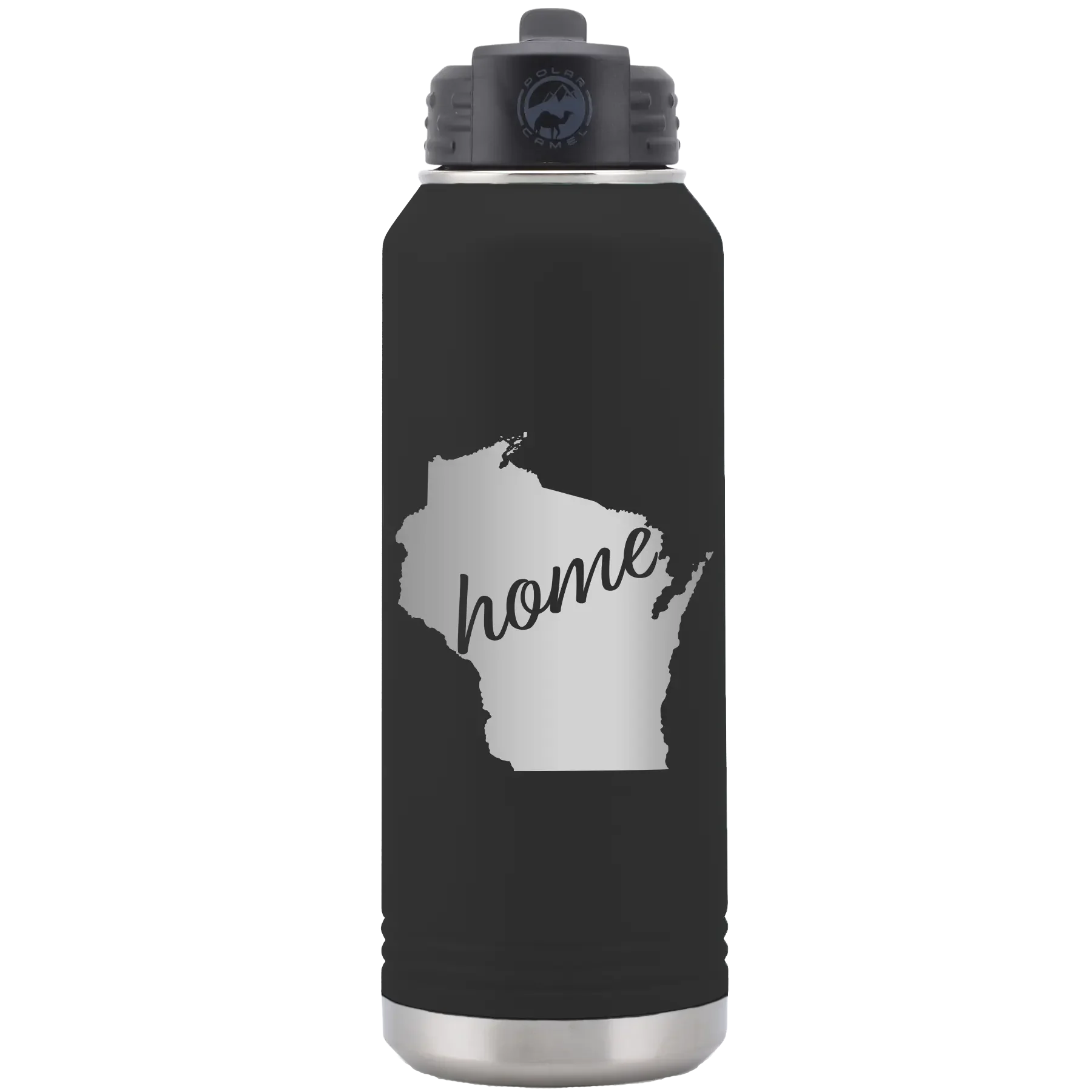 Wisconsin Home 32 oz Water Bottle | Black