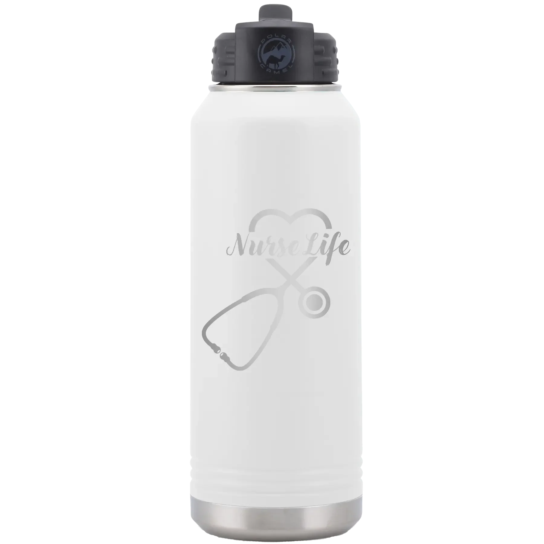 Nurse Life 32 oz Water Bottle | White