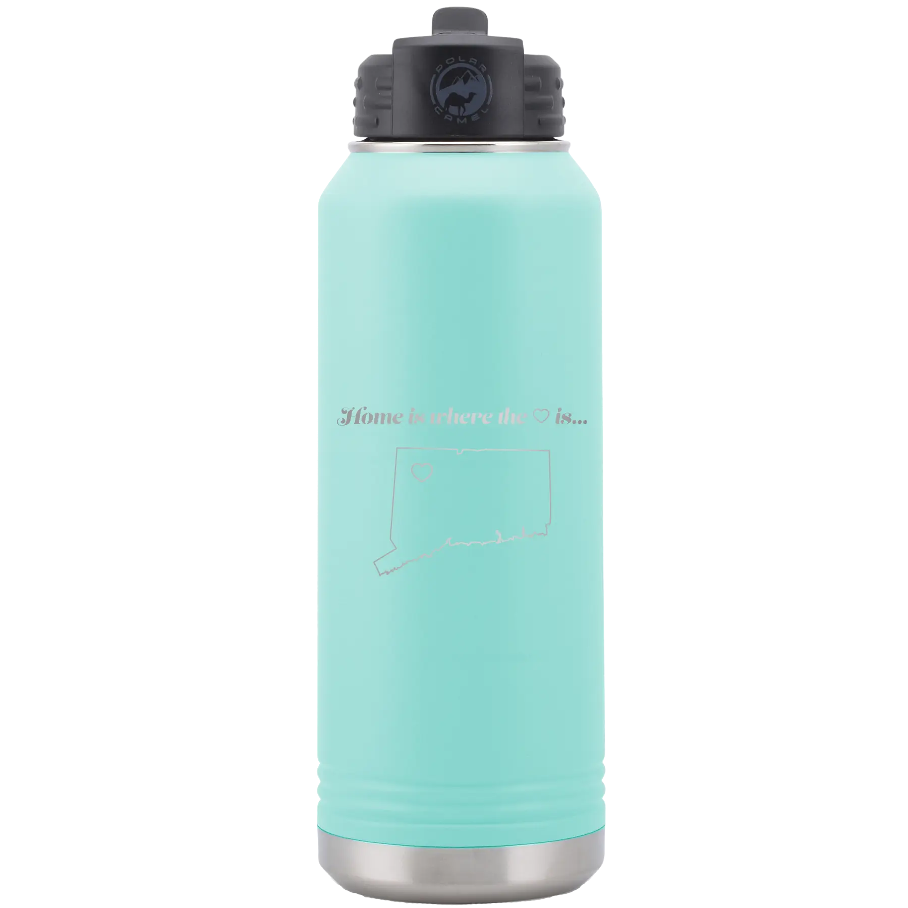 Connecticut Heart 32 oz Water Bottle | Teal