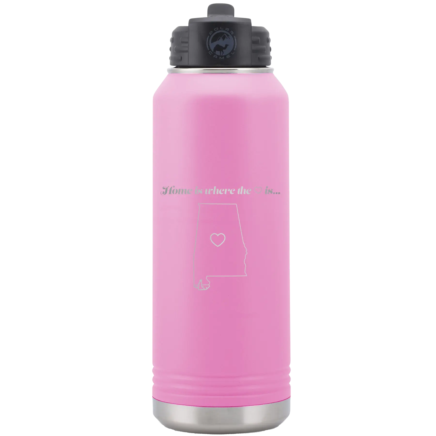 Alabama Heart 32 oz Water Bottle | Light Purple