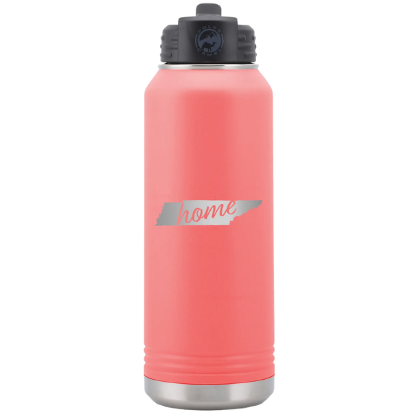 Tennessee Home 32 oz Water Bottle | Coral