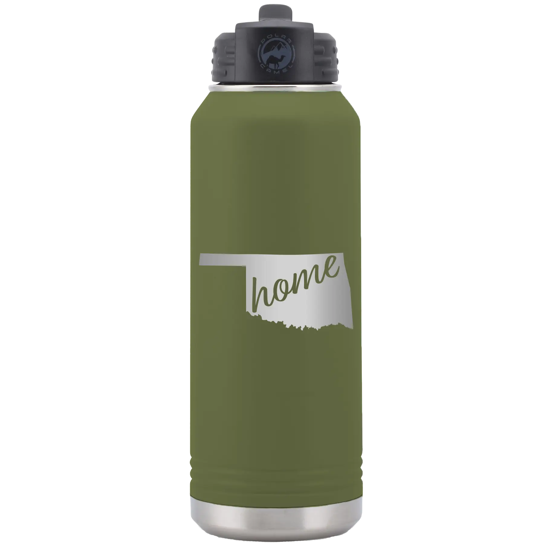 Oklahoma Home 32 oz Water Bottle | Olive Green