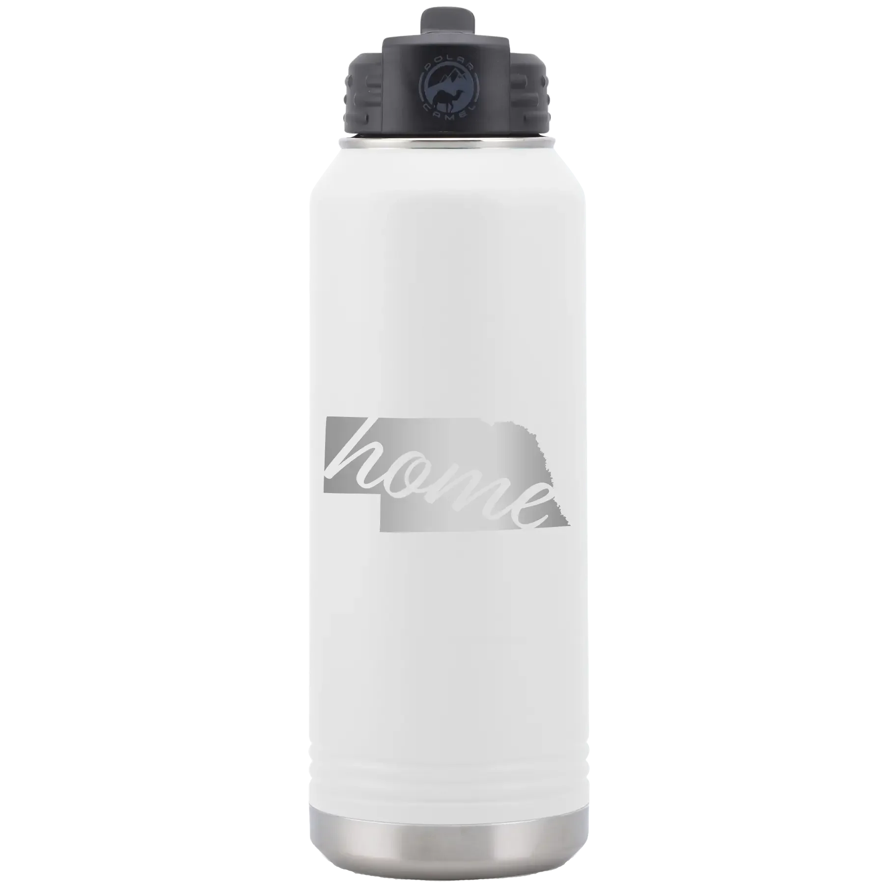 Nebraska Home 32 oz Water Bottle | White