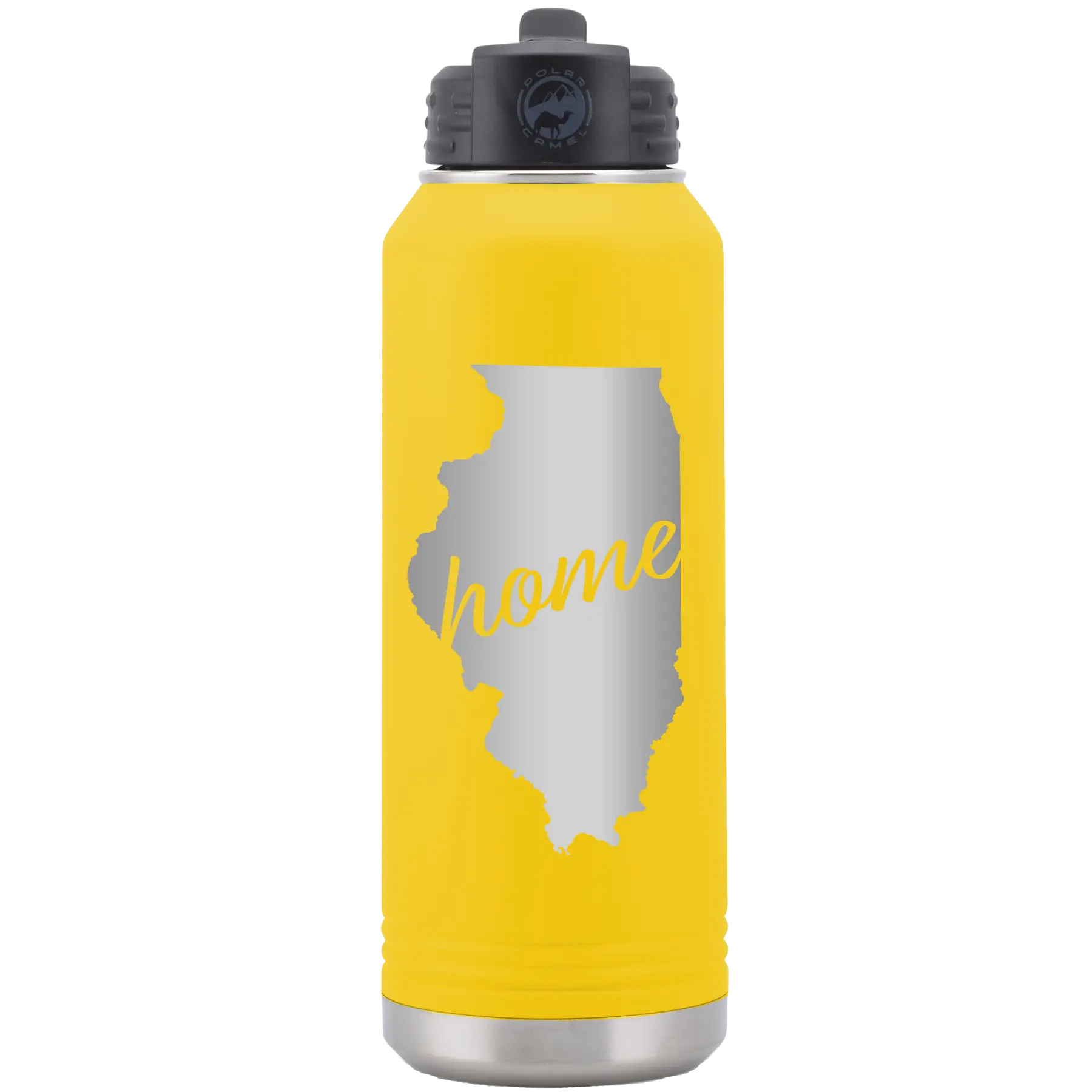 Illinois Home 32 oz Water Bottle | Yellow