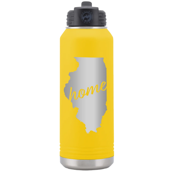 Illinois Home 32 oz Water Bottle | Yellow