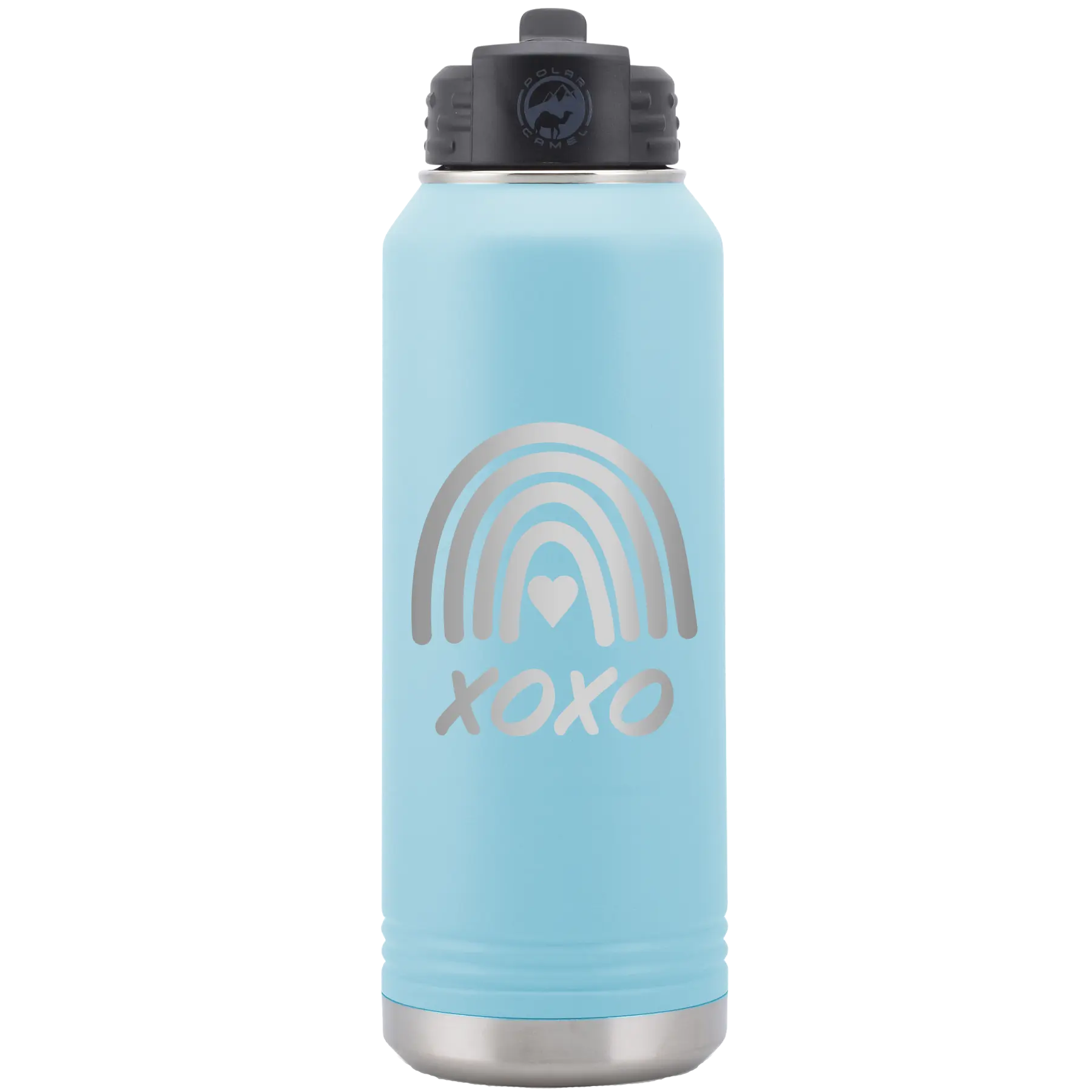 XOXO Rainbow 32 oz Water Bottle | Light Blue
