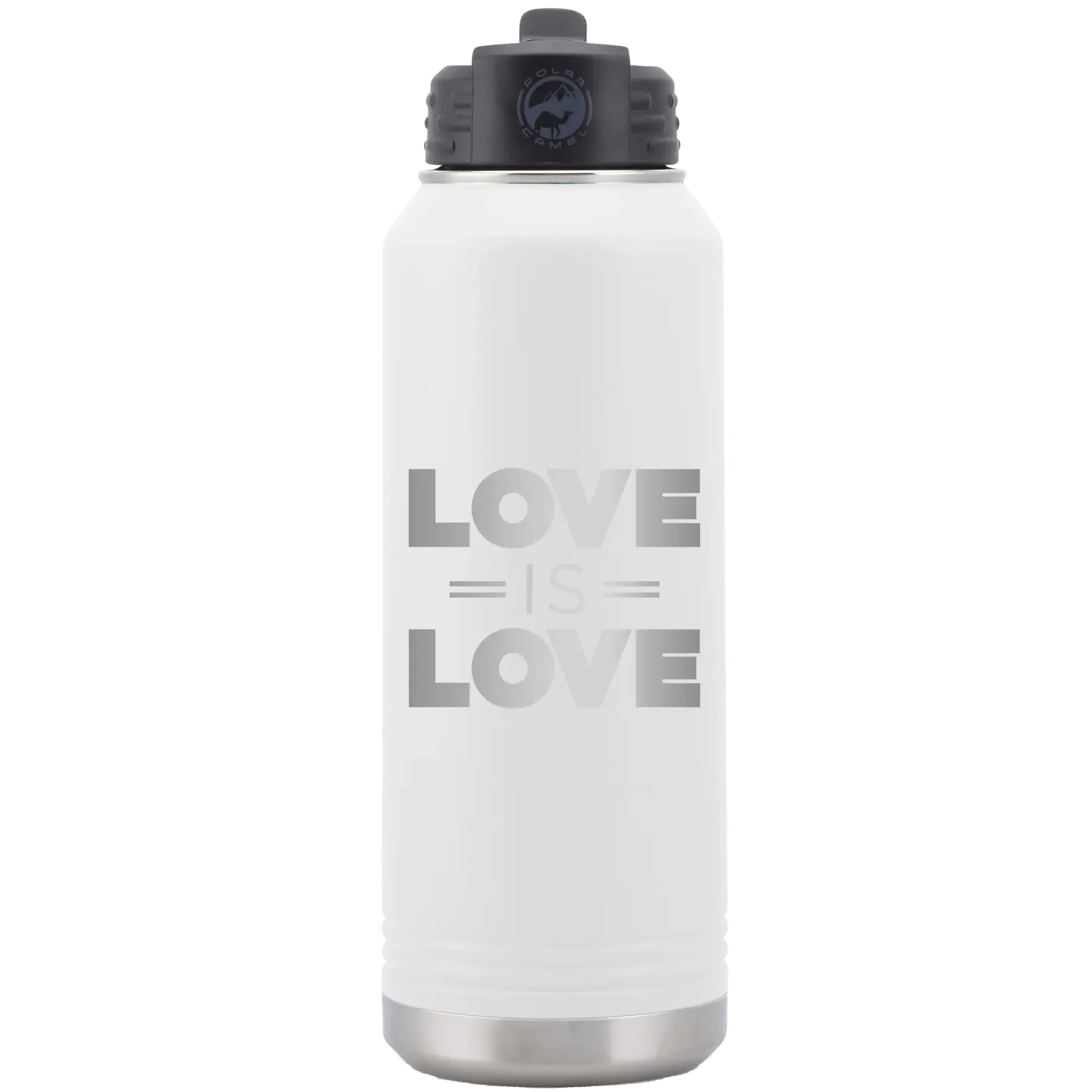 Love is Love 32 oz Water Bottle | White