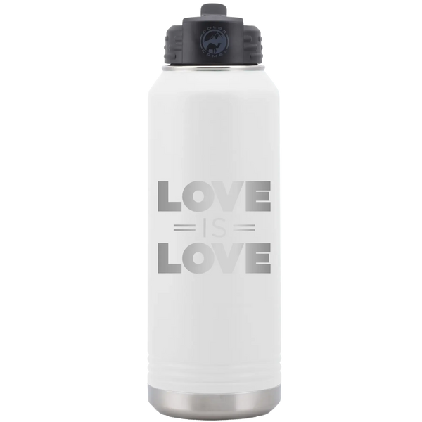 Love is Love 32 oz Water Bottle | White