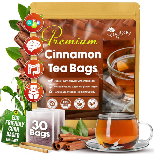Pure Cinnamon Tea, 100% Natural & Pure Cinnamon. Cinnamon Herbal Tea. Cinnamon Stick Herbal Spice Tea. No Sugar, No Caffeine, No Gluten, Vegan.