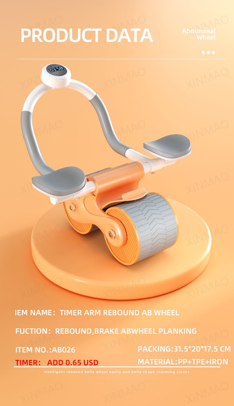2 Wheel Ab Roller Automatic Rebound Elbow Support Core Trainer