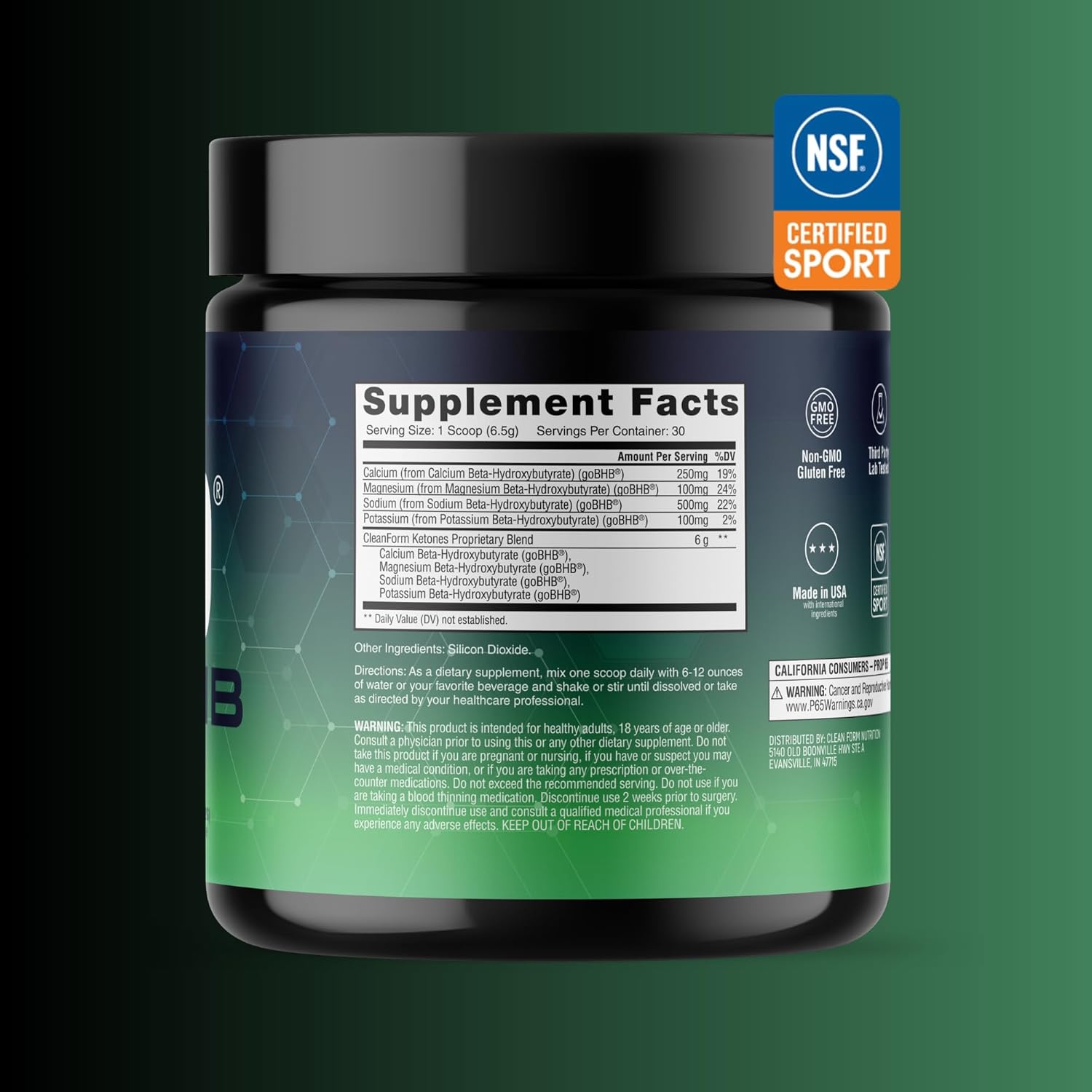 Exogenous Ketone Supplement Energy Keto Performance Support Powder