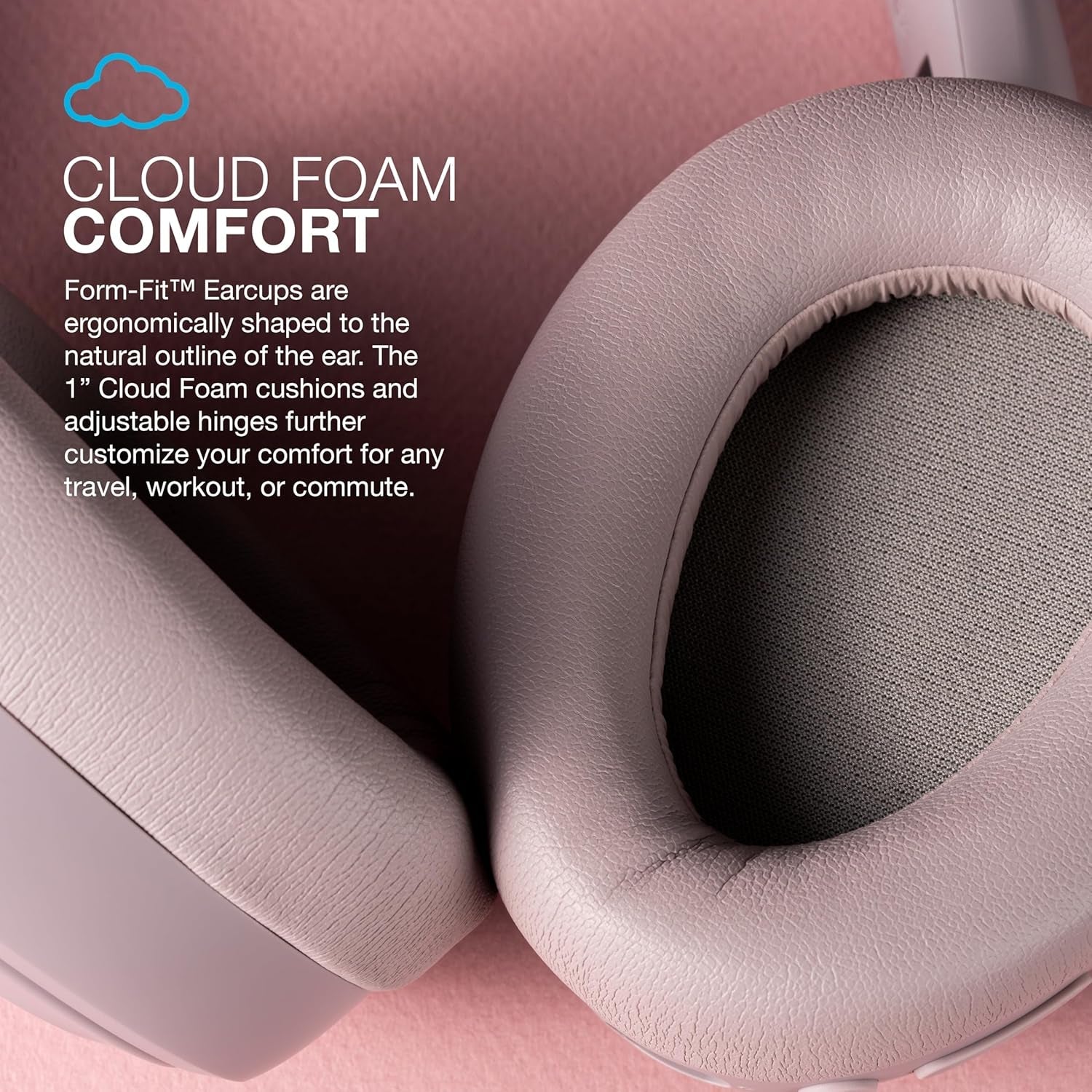 Wireless Over-Ear Headphones Mauve Bluetooth