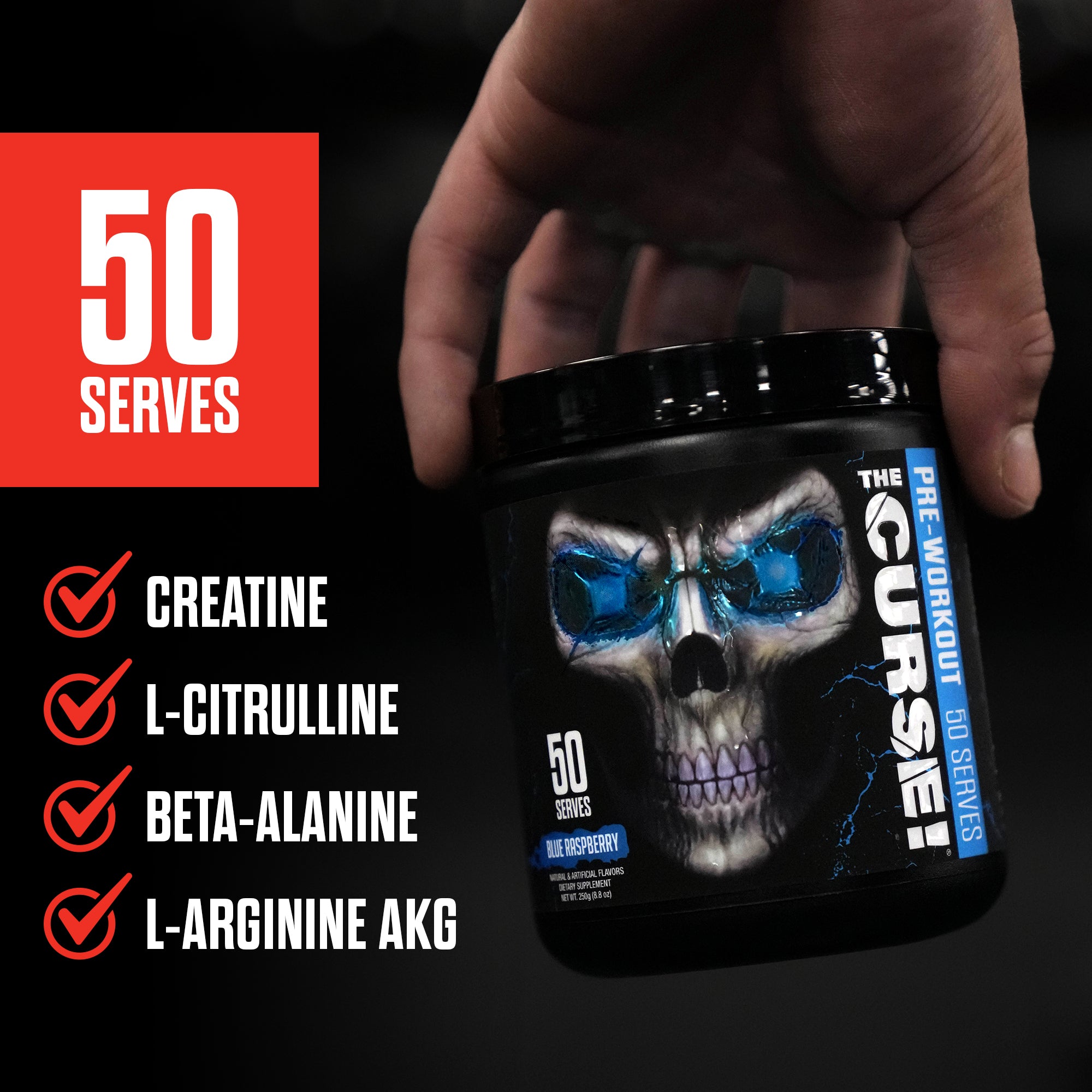 The Curse Pre-Workout Energy Focus Strength Training Supplement Powder