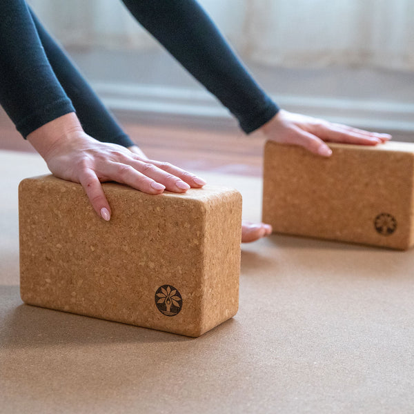 Cork Yoga Block Set Natural Support Balance Fitness Accessory