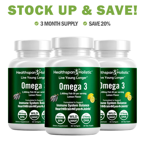 High Dose Omega 3 Fish Oil Supplement 60 Softgels