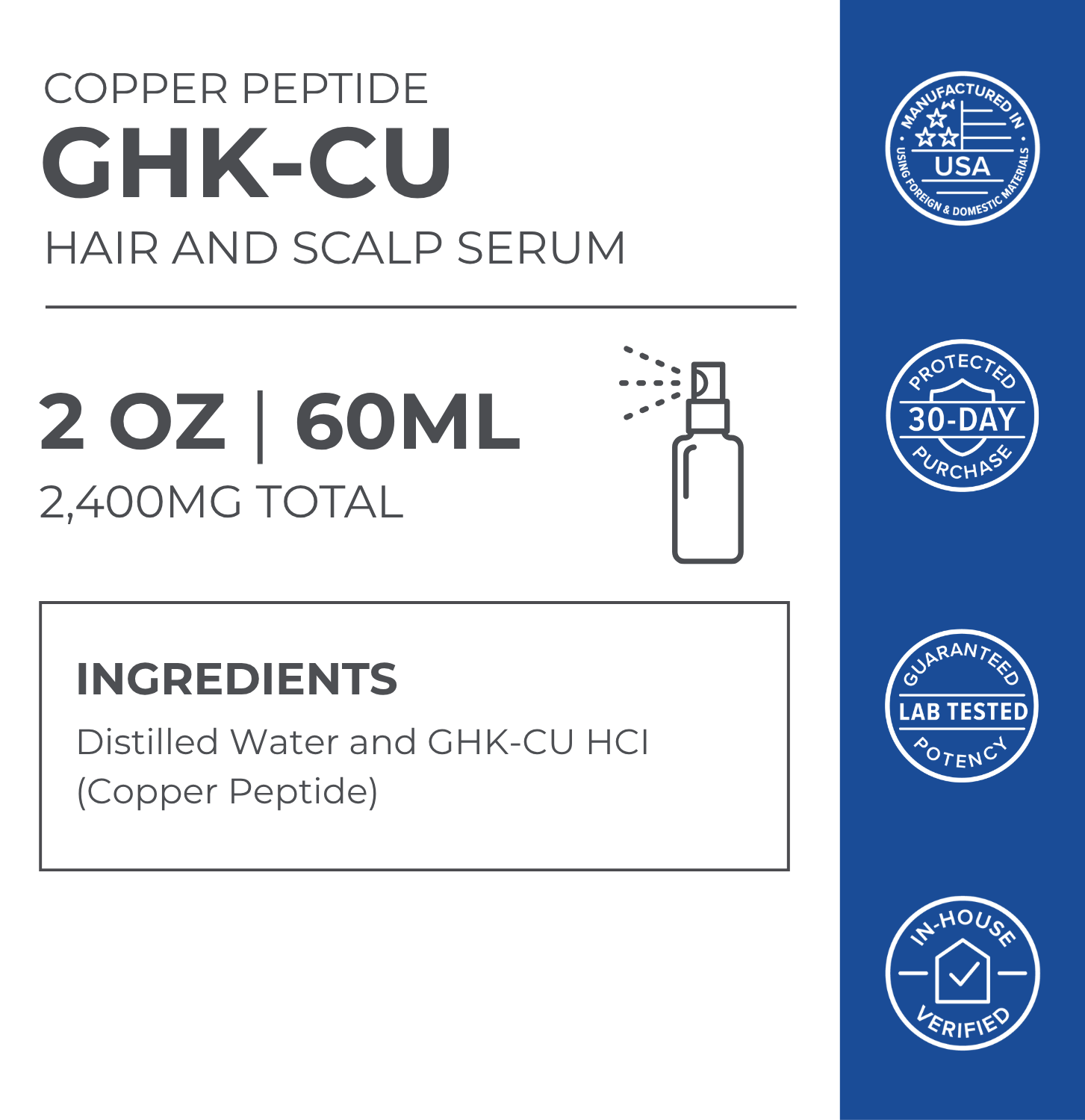 Copper Peptide Hair and Scalp Serum Treatment Formula