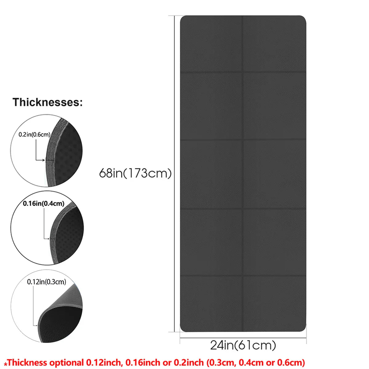 Foldable EVA Yoga Mat Travel Fitness Exercise Mat Eco-Friendly