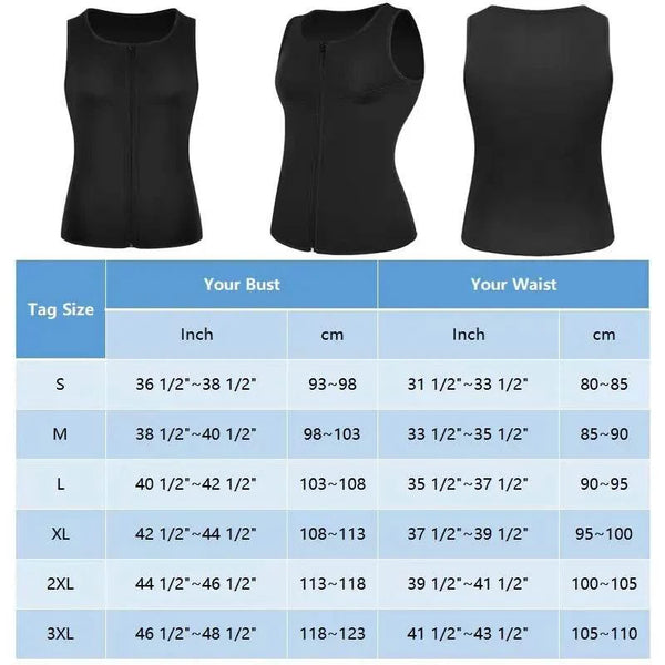 Men Body Shaper Zip Sauna Tank Top Workout Vest for Weight Loss
