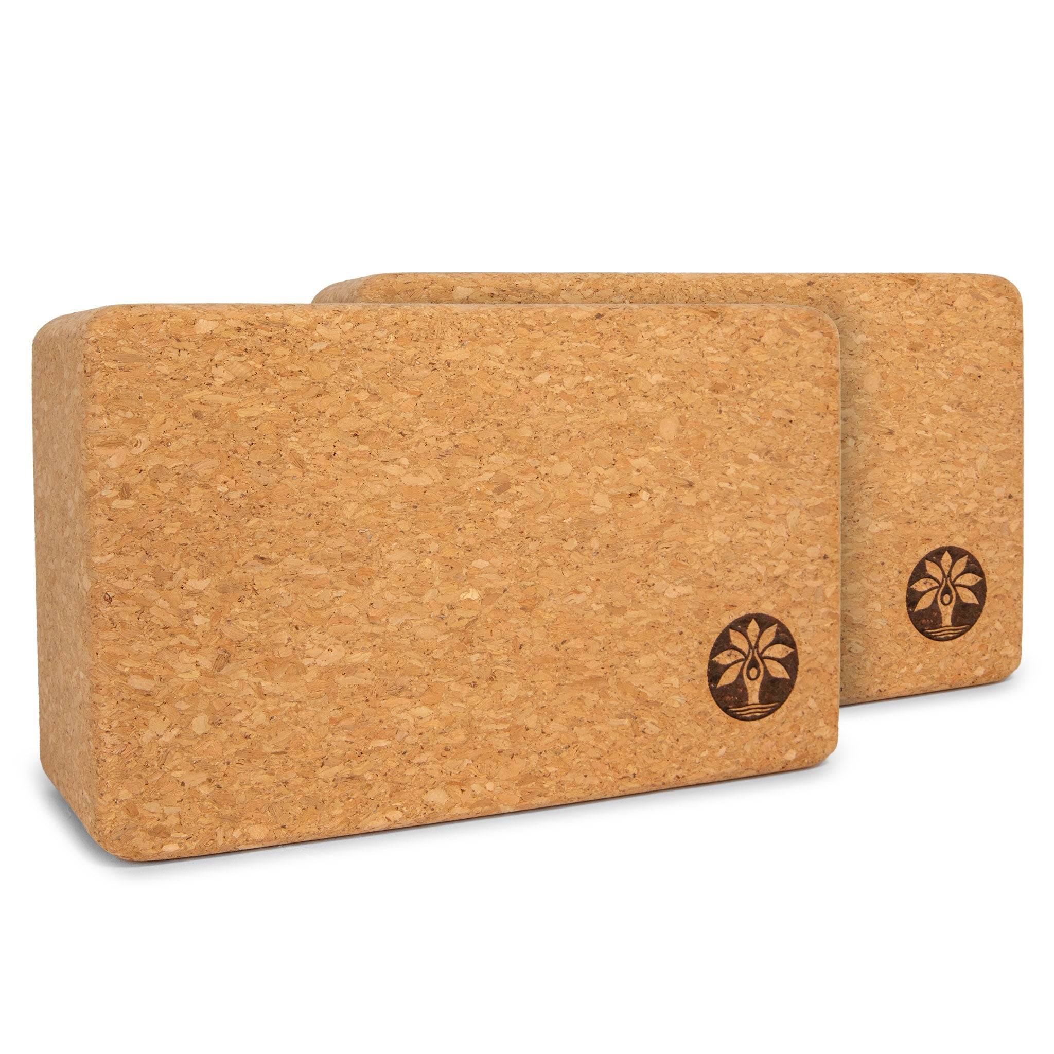Cork Yoga Block Set Natural Support Balance Fitness Accessory