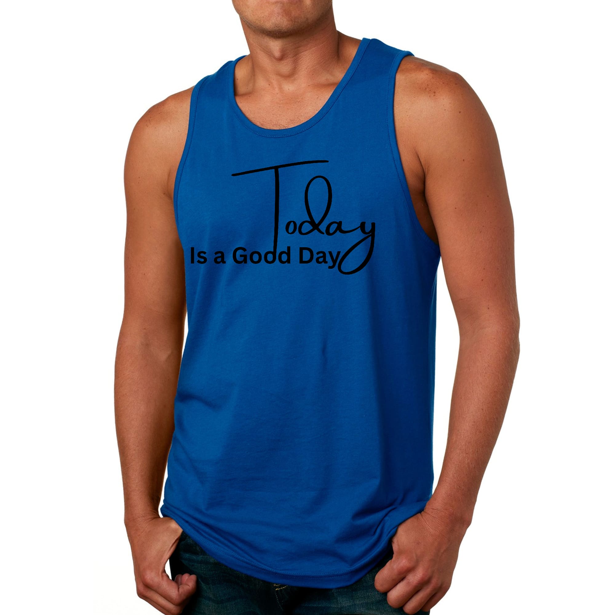 Mens Fitness Tank Top Graphic T-shirt Today is a Good Day