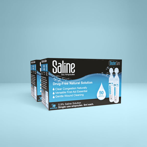 Shusher Care Saline Ampoules Sterile Single Use Nasal Wound Care