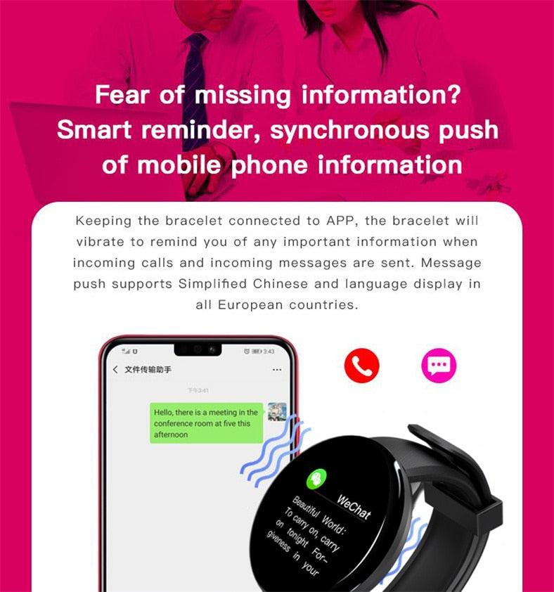 Smart Watch Heart Rate Fitness Tracker Waterproof Touch Screen Wearable