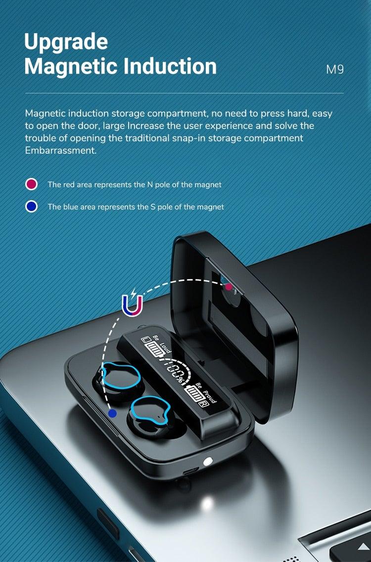Wireless Bluetooth 5.1 Sports Headphones Waterproof Earbuds with Display