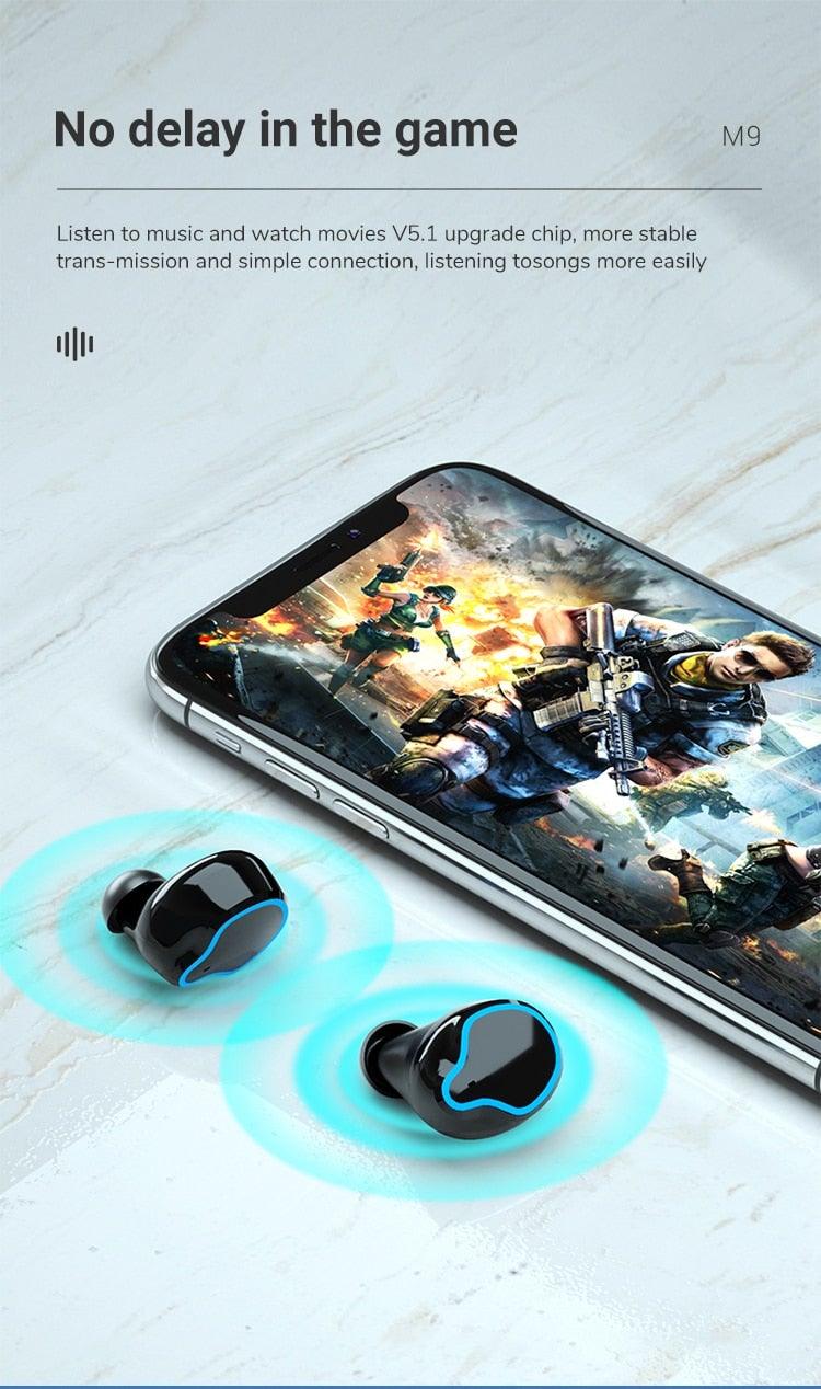 Wireless Bluetooth 5.1 Sports Headphones Waterproof Earbuds with Display
