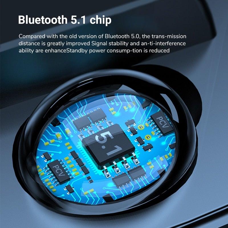 Wireless Bluetooth 5.1 Sports Headphones Waterproof Earbuds with Display