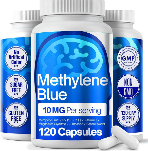 Methylene Blue Capsules - Natural Cacao and Vitamin C Ester for Added Support
